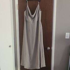 Sage Green Cowl Neck Sleeveless Maxi Dress for Weddings